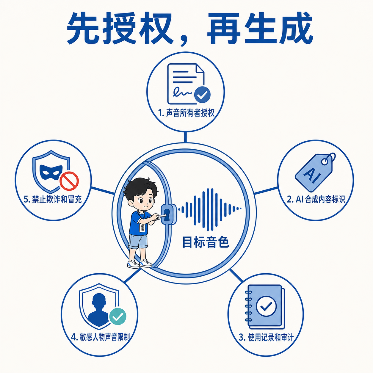 声音克隆产品需要授权、标识、审计、敏感人物限制和反欺诈机制